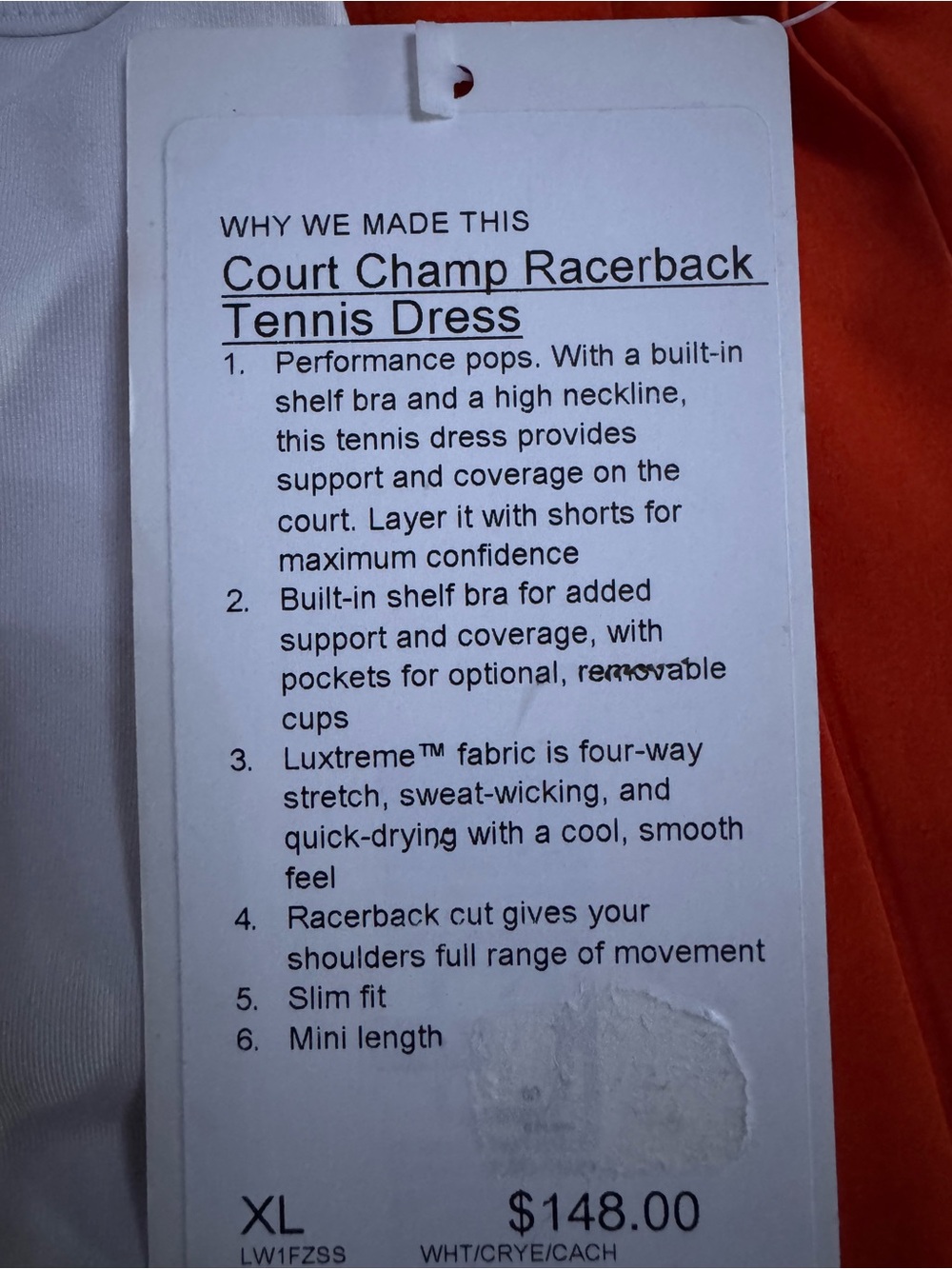 Lululemon Court Champ Racerback Tennis Dress NWT $148 Retailt - Picture 6 of 15